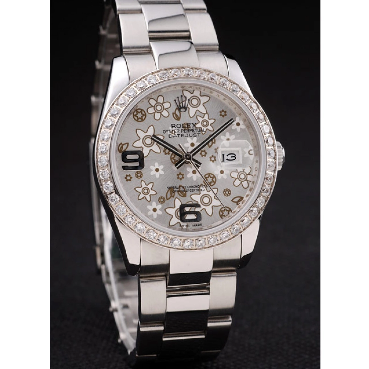 AAA Replica Watches Plated Dial Stainless Rolex Flowers rl305 Diamond Datejust Silver Steel 0605